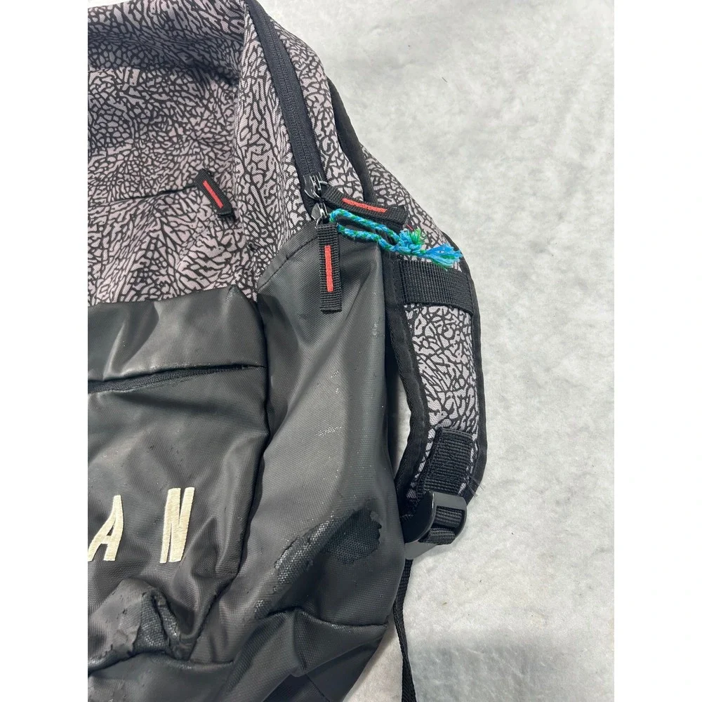 Jordan Elephant Print Backpack Black Grey Red Jumpman School Bag 617784-3591